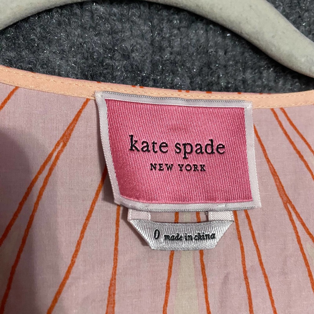 Kate Spade NY Midi Dress 0 XS Pink Falling Flower Wrap Short Sleeve Runway - Picture 13 of 15